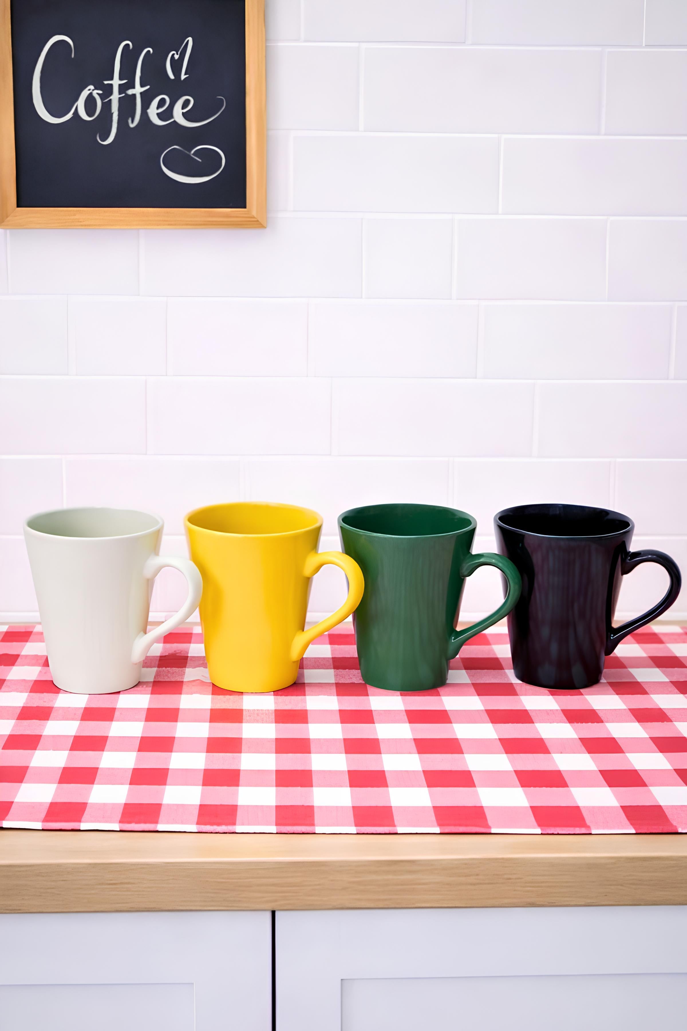 Konik Serisi Bambu Askılı 7 Parça Kupa Seti ( 6 Kupa+1 Kupa Askısı)