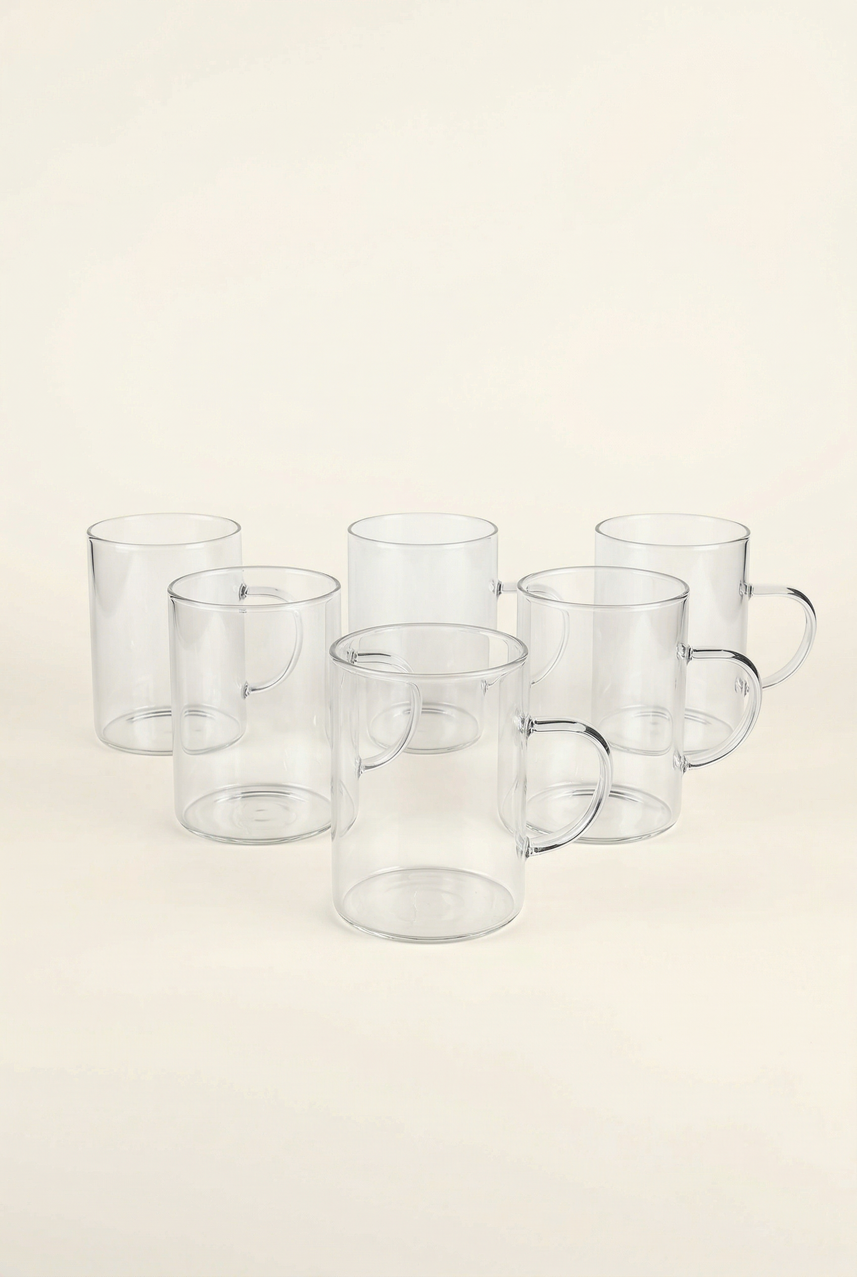6'lı Kulplu Borosilikat Cam Termisil Bardak Seti