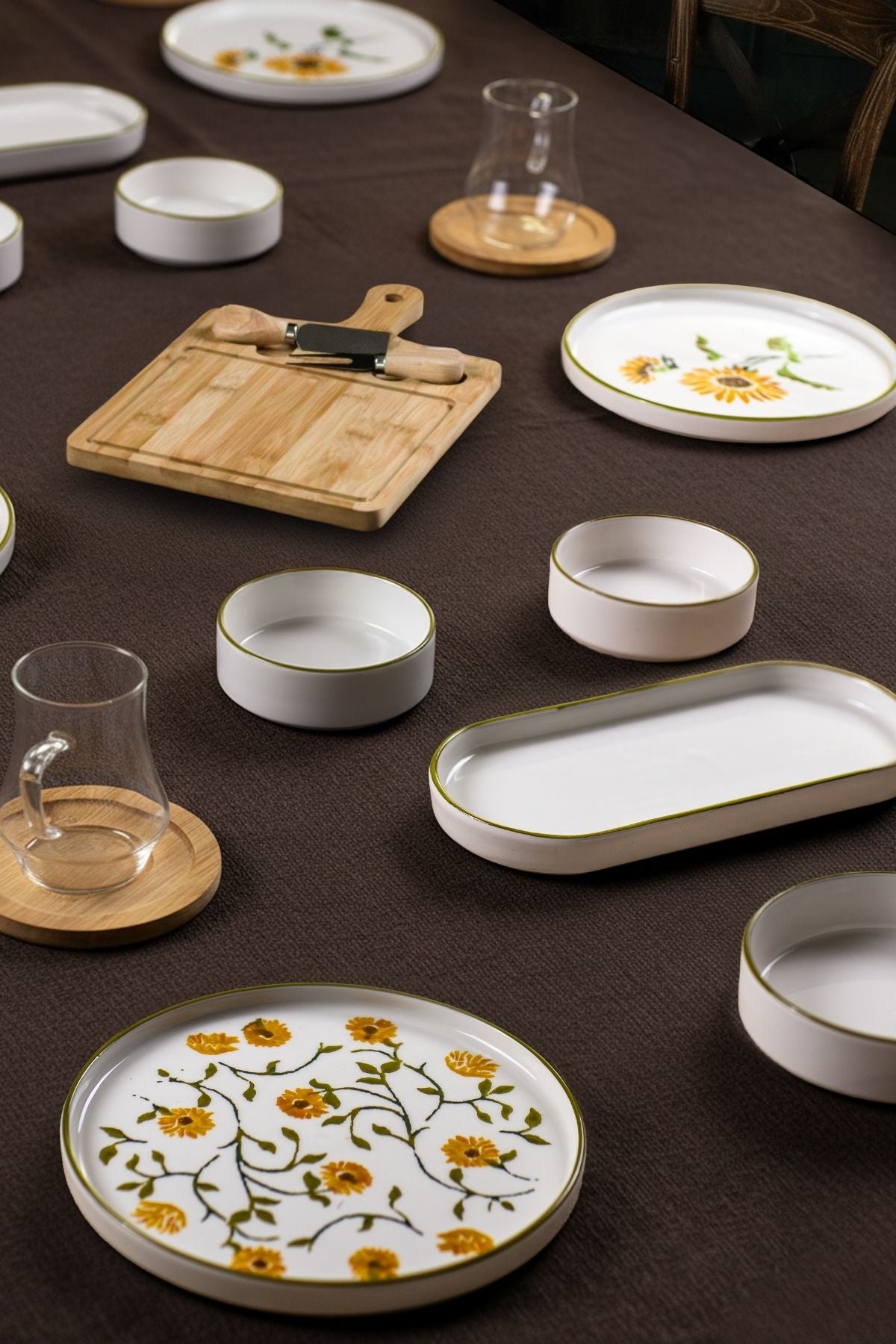 Sunflowers Terra Serisi 29 Parça 6 Kişilik Kahvaltı Takımı