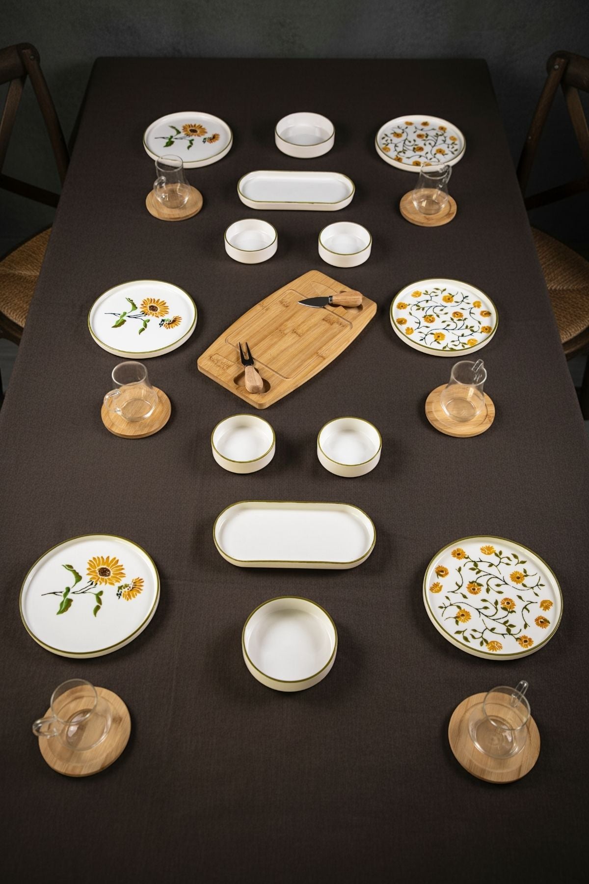 Sunflowers Aura Serisi 29 Parça 6 Kişilik Kahvaltı Takımı