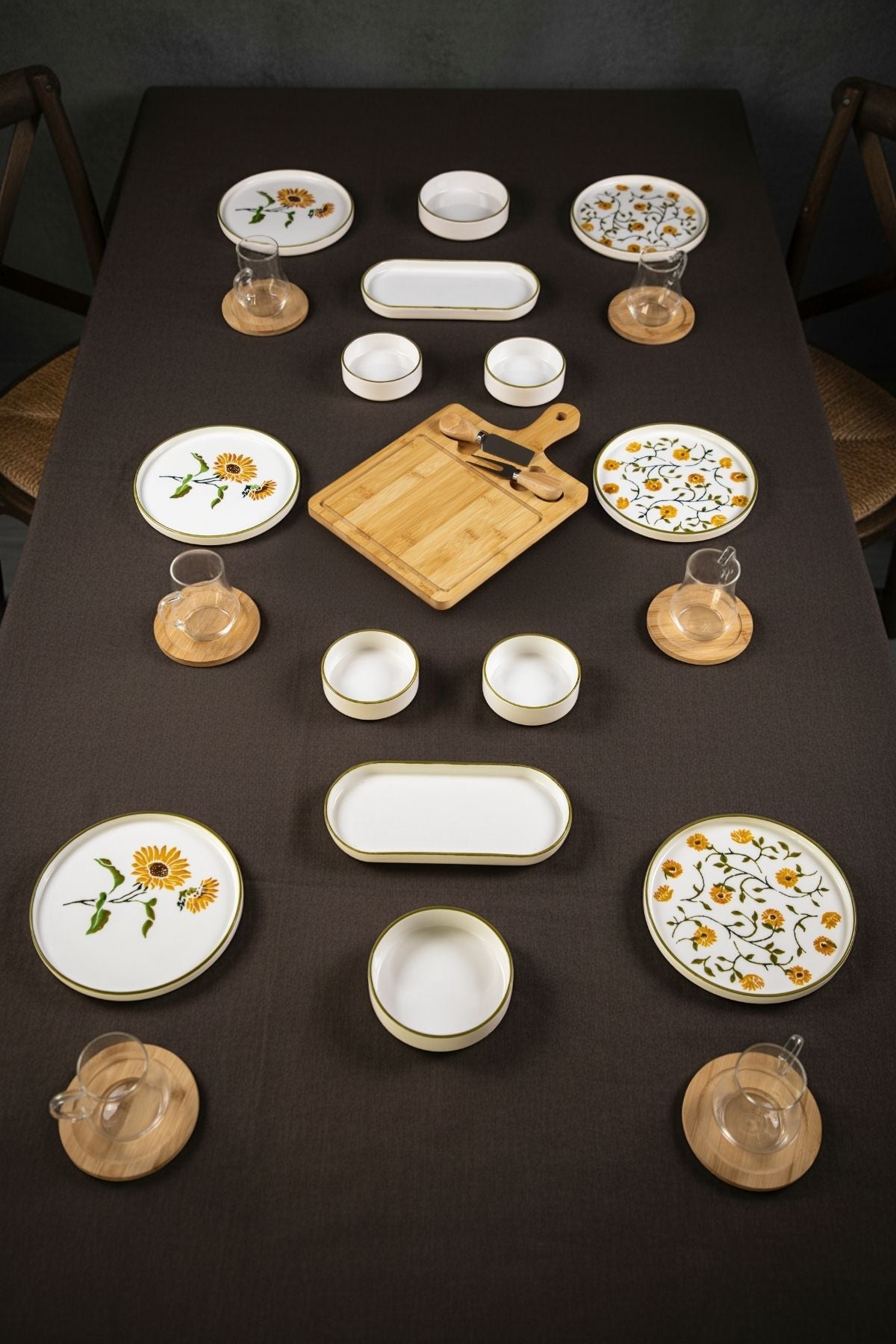 Sunflowers Terra Serisi 29 Parça 6 Kişilik Kahvaltı Takımı