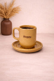 Happy Retro Desen Kupa 150 ML - Sarı