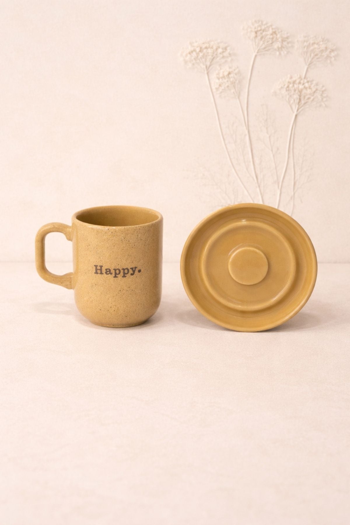 Happy Retro Desen Kupa 150 ML - Sarı
