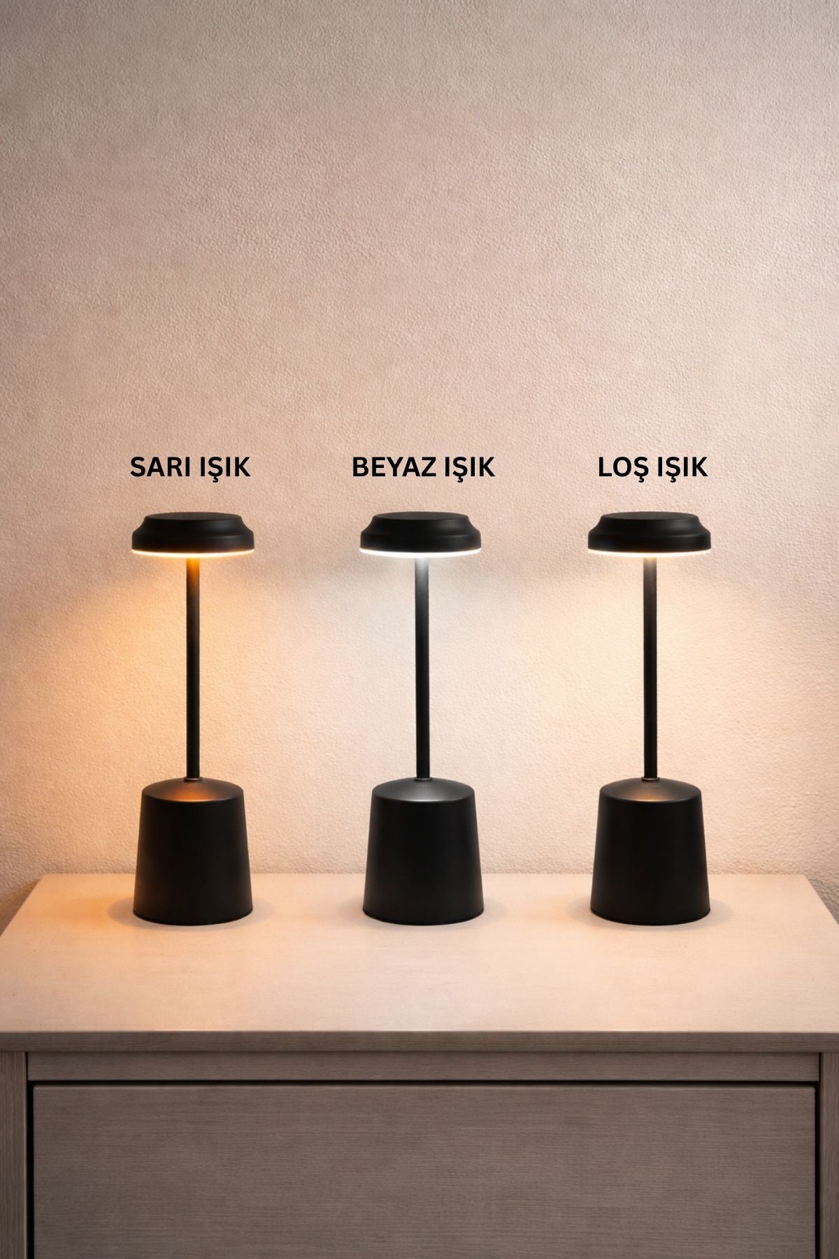 Şarjlı Masaüstü Led Lamba - Siyah