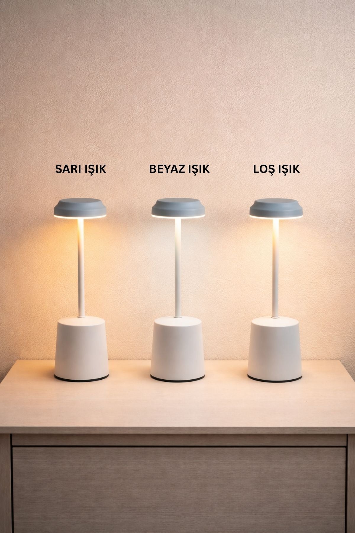 Şarjlı Masaüstü Led Lamba - Beyaz