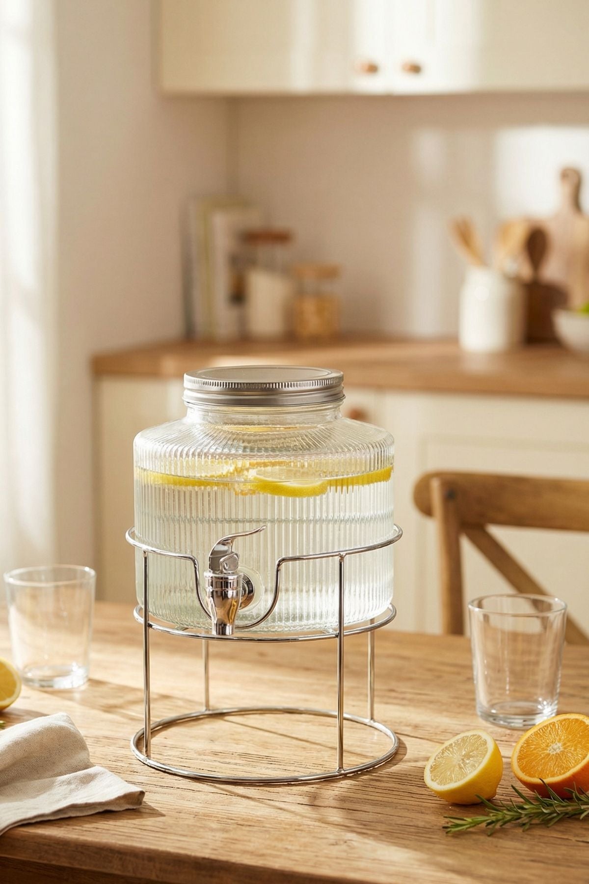 Metal Standlı 2,5 Litre Cam Sebil, Şerbetlik