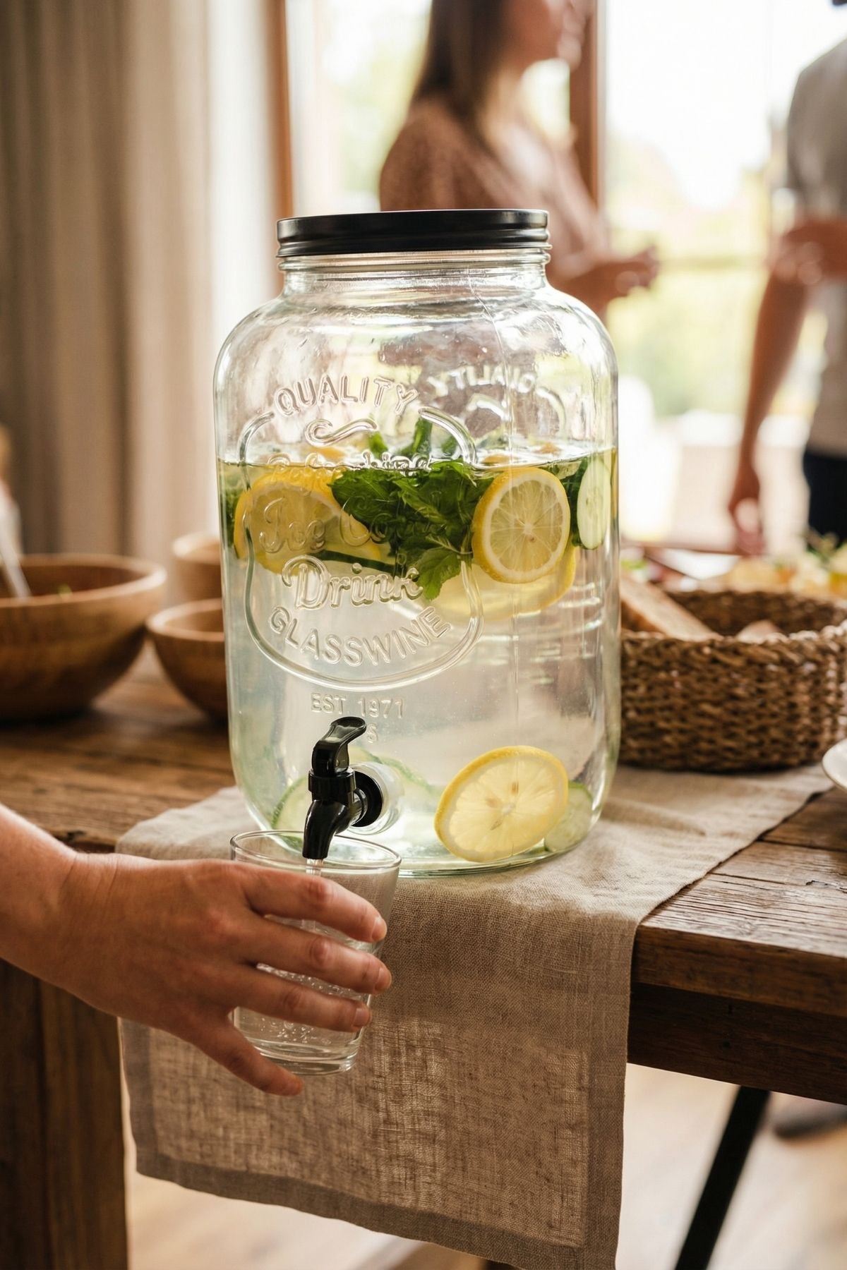 4 Litre Retro Desen Cam Sebil, Ramazan Şerbetliği