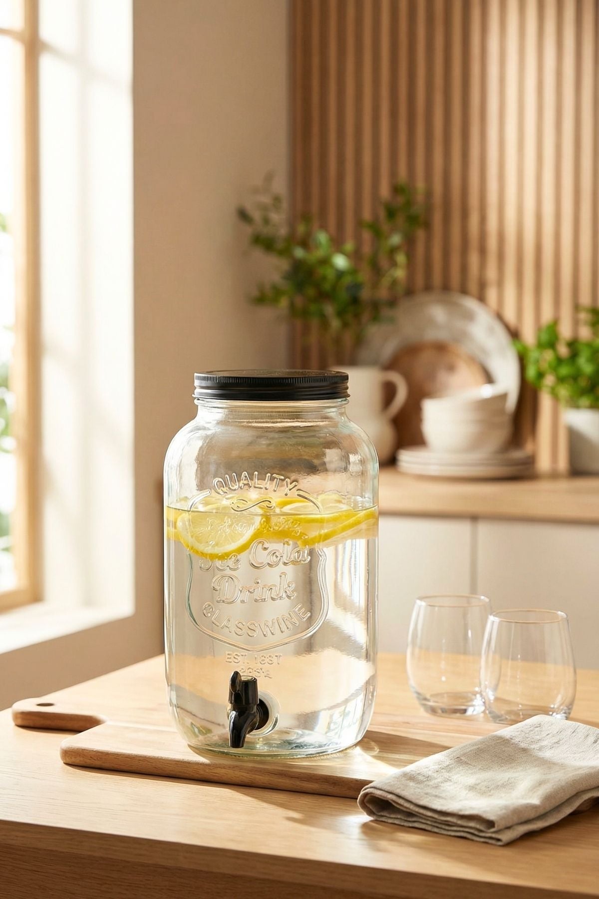 4 Litre Retro Desen Cam Sebil, Ramazan Şerbetliği