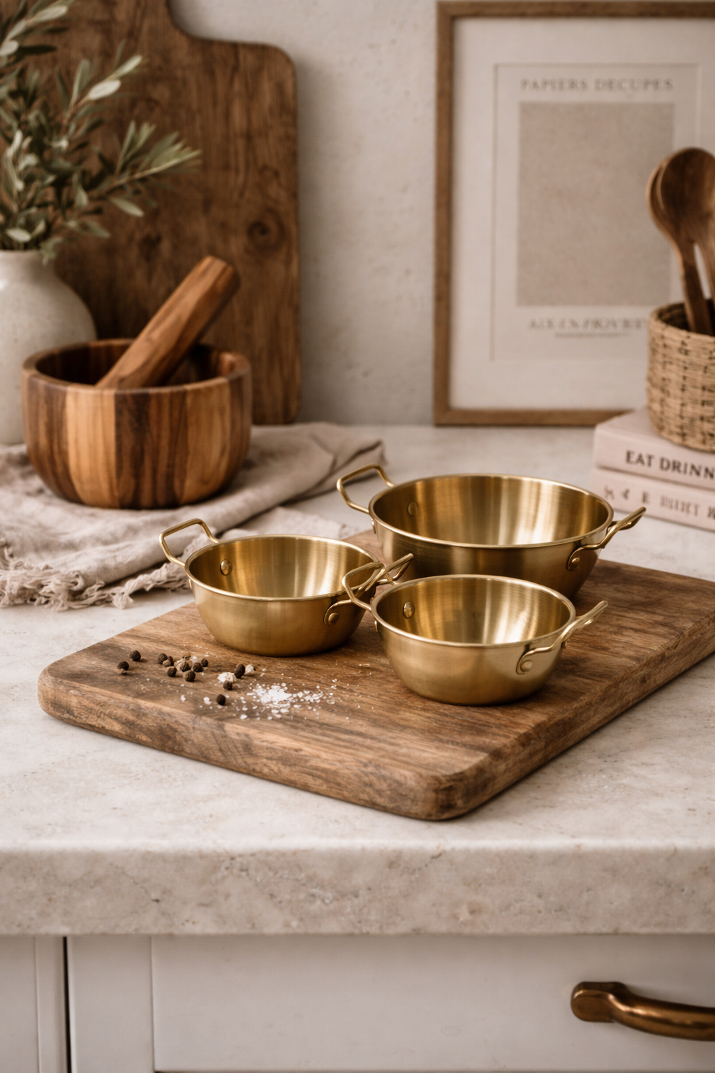 3'lü Metal Sunum Seti Mini - Gold