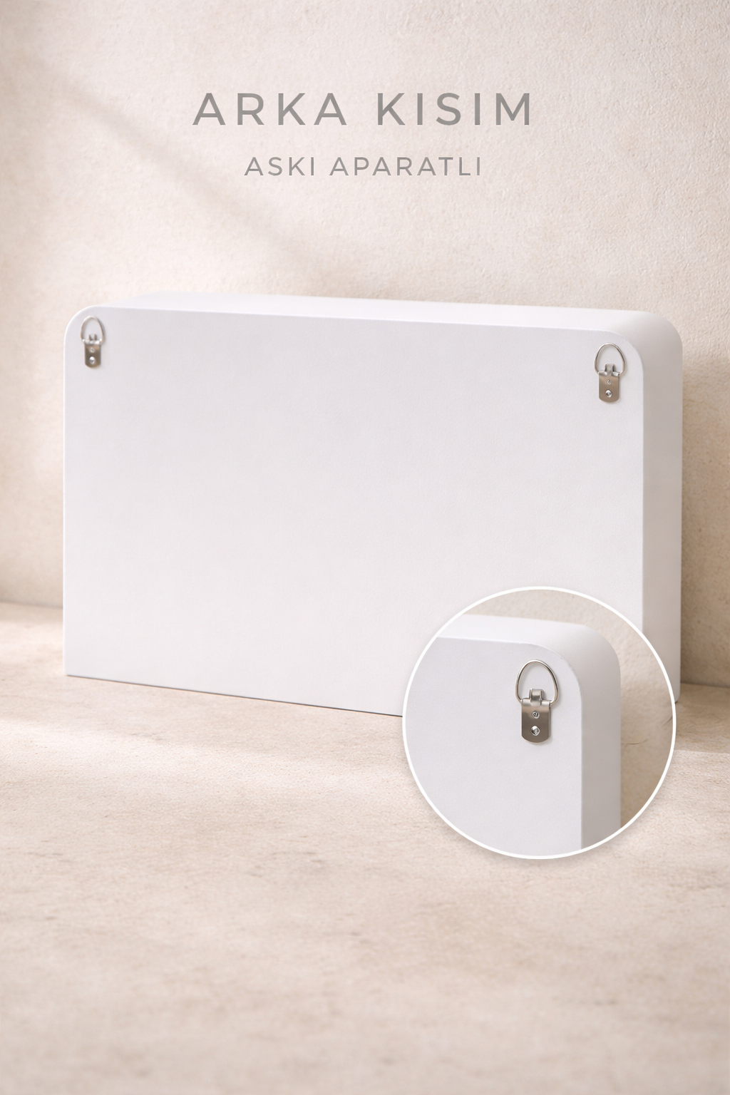 Beyaz Ahşap Dekoratif Raf (40x12,5x28)