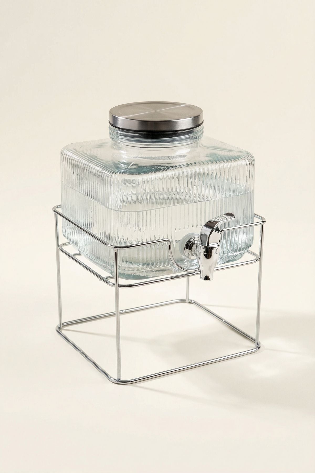 Metal Standlı 2,5 Litre Cam Sebil, Şerbetlik - Kare