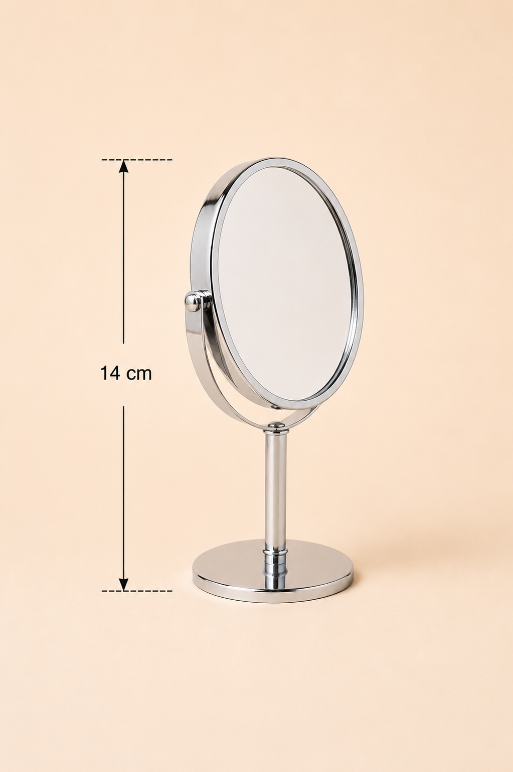 Metal Ayaklı Yuvarlak Ayna - 14 Cm