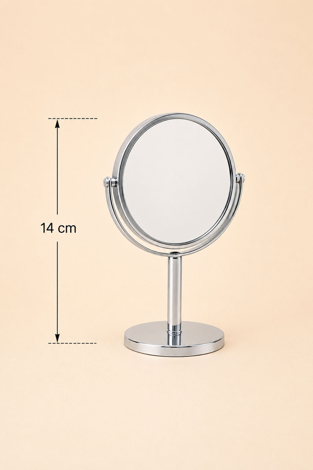 Metal Ayaklı Yuvarlak Ayna - 14 Cm