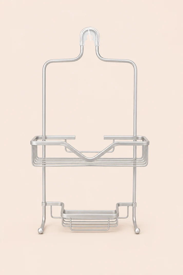 Alüminyum Paslanmaz 2 Katlı Banyo Rafı (28x12 Cm)