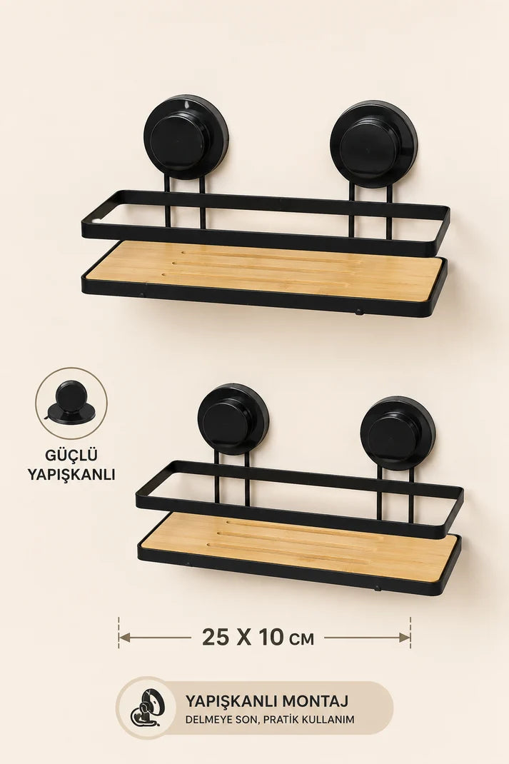 Metal Tek Katlı Banyo Rafı (25x10 Cm)
