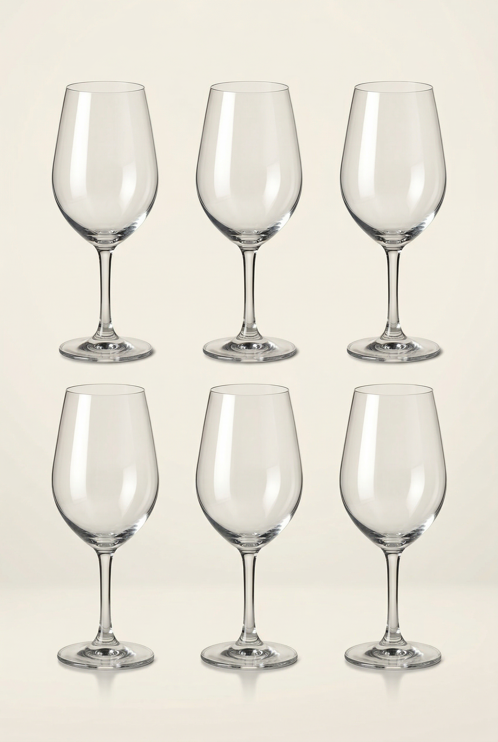 6'lı Kristal Cam Şarap Kadeh Seti - İnce Saplı - 250 ML