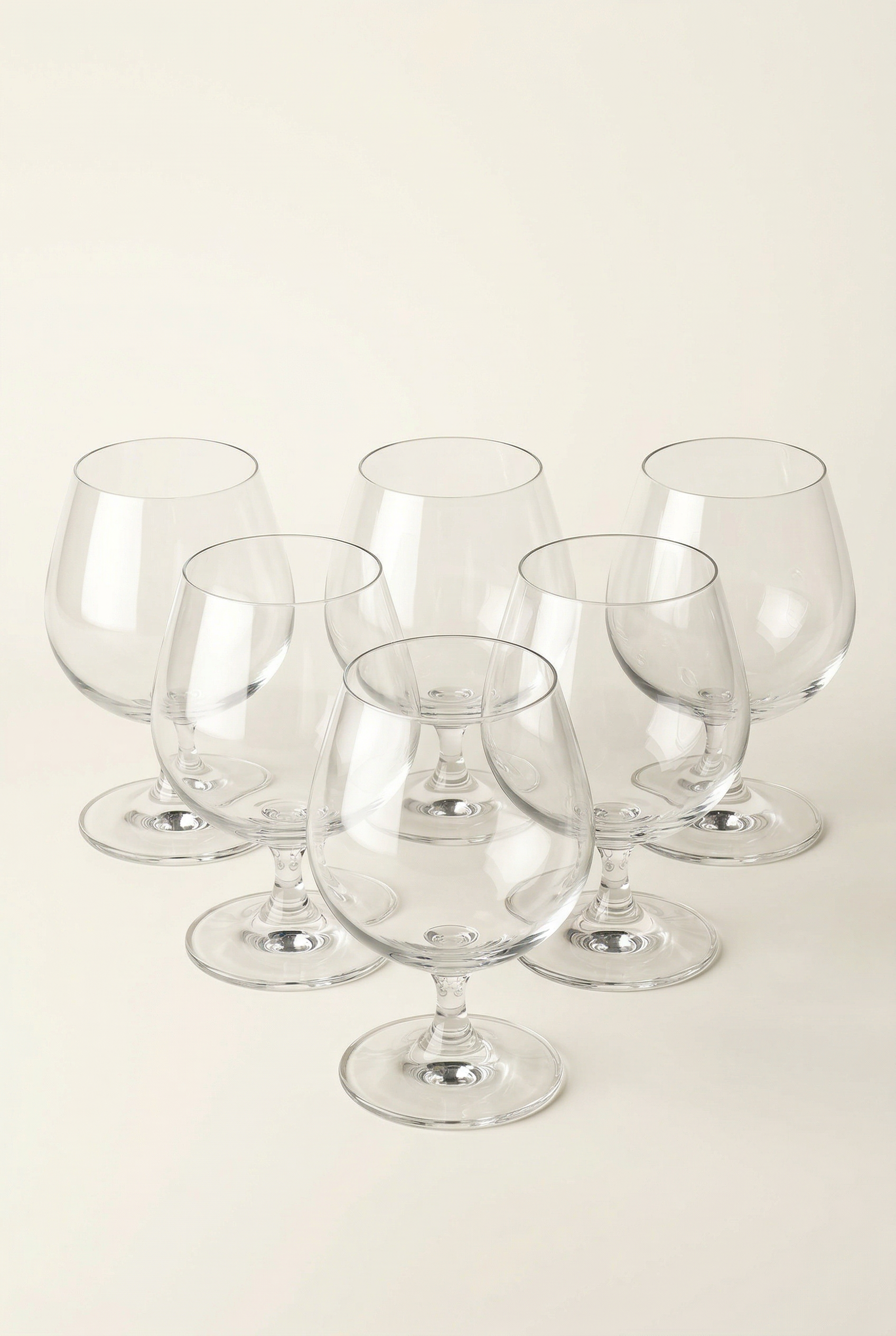 6'lı Kristal Cam Kadeh Seti - Kısa Ayaklı - 360 Ml