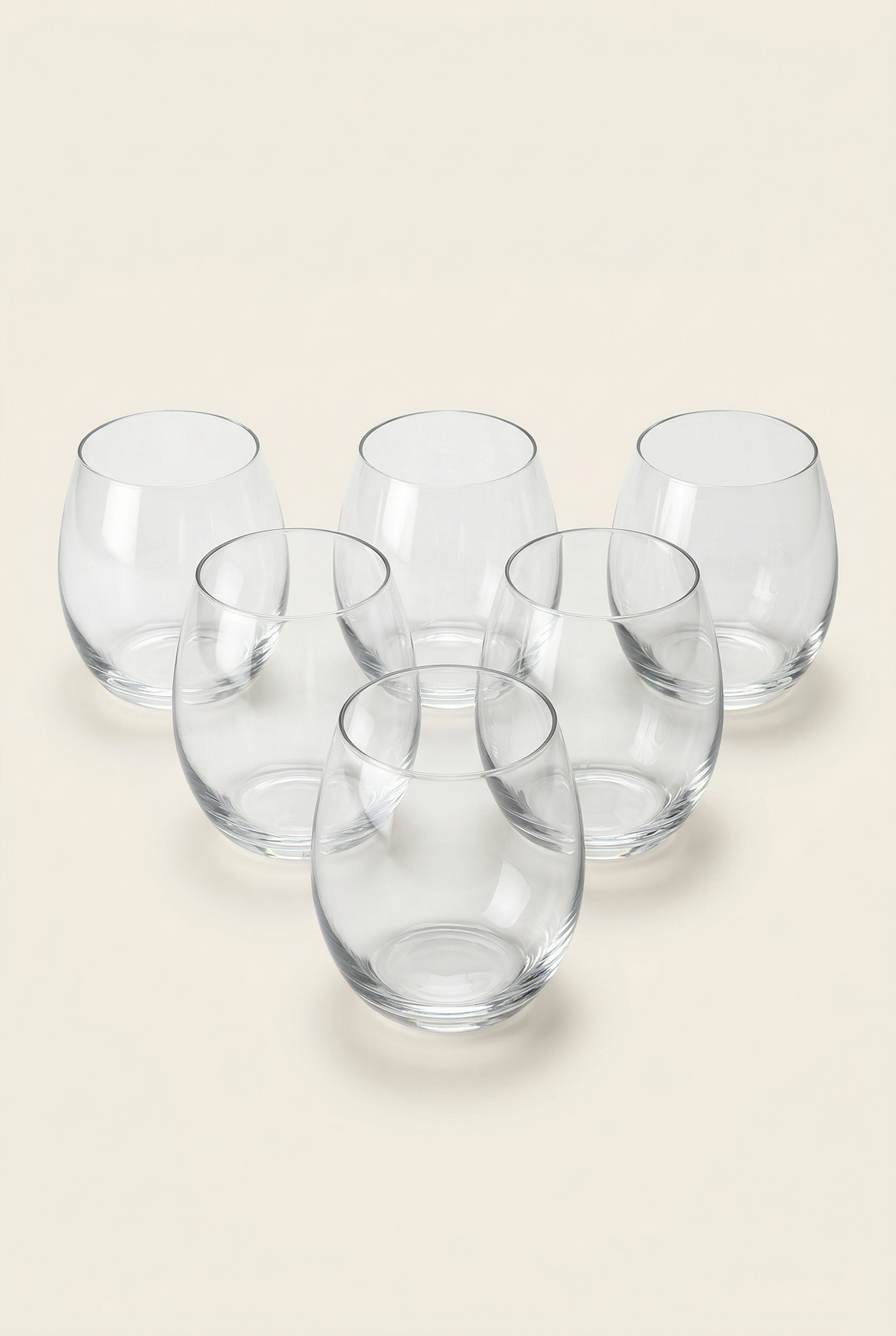 6'lı Tombul Kristal Cam Meşrubat Bardağı - 480 ML