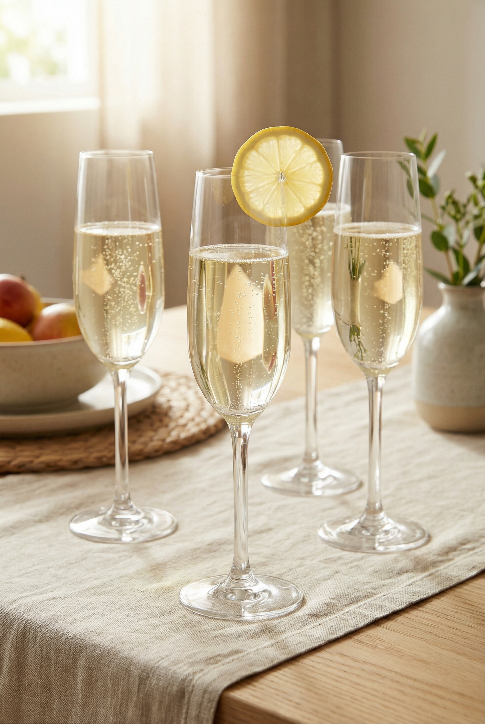 6'lı Kristal Cam Flüt & Şampanya Kadeh Seti - 230 ML