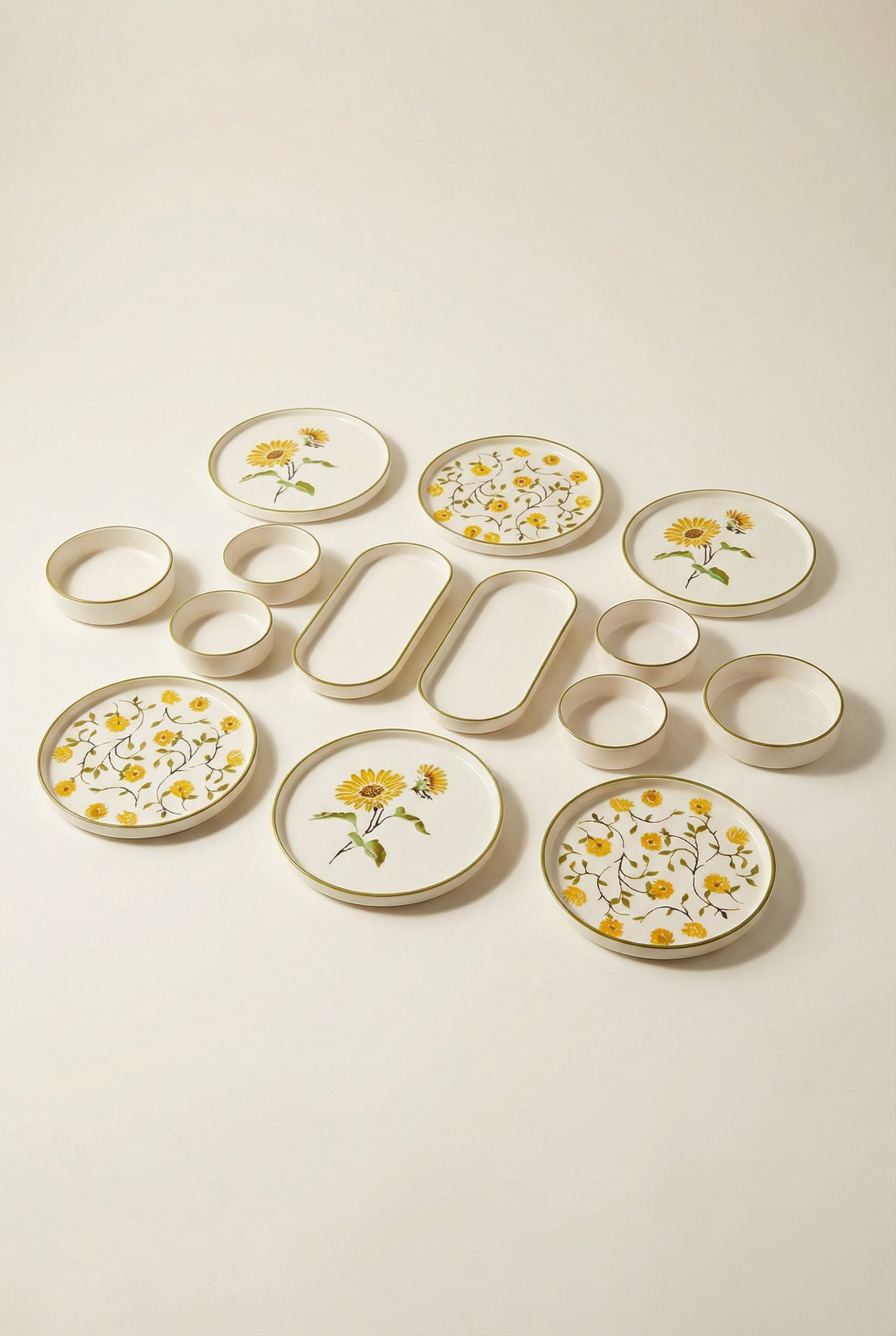 Sunflowers Serisi 14 Parça 6 Kişilik Kahvaltı Takımı