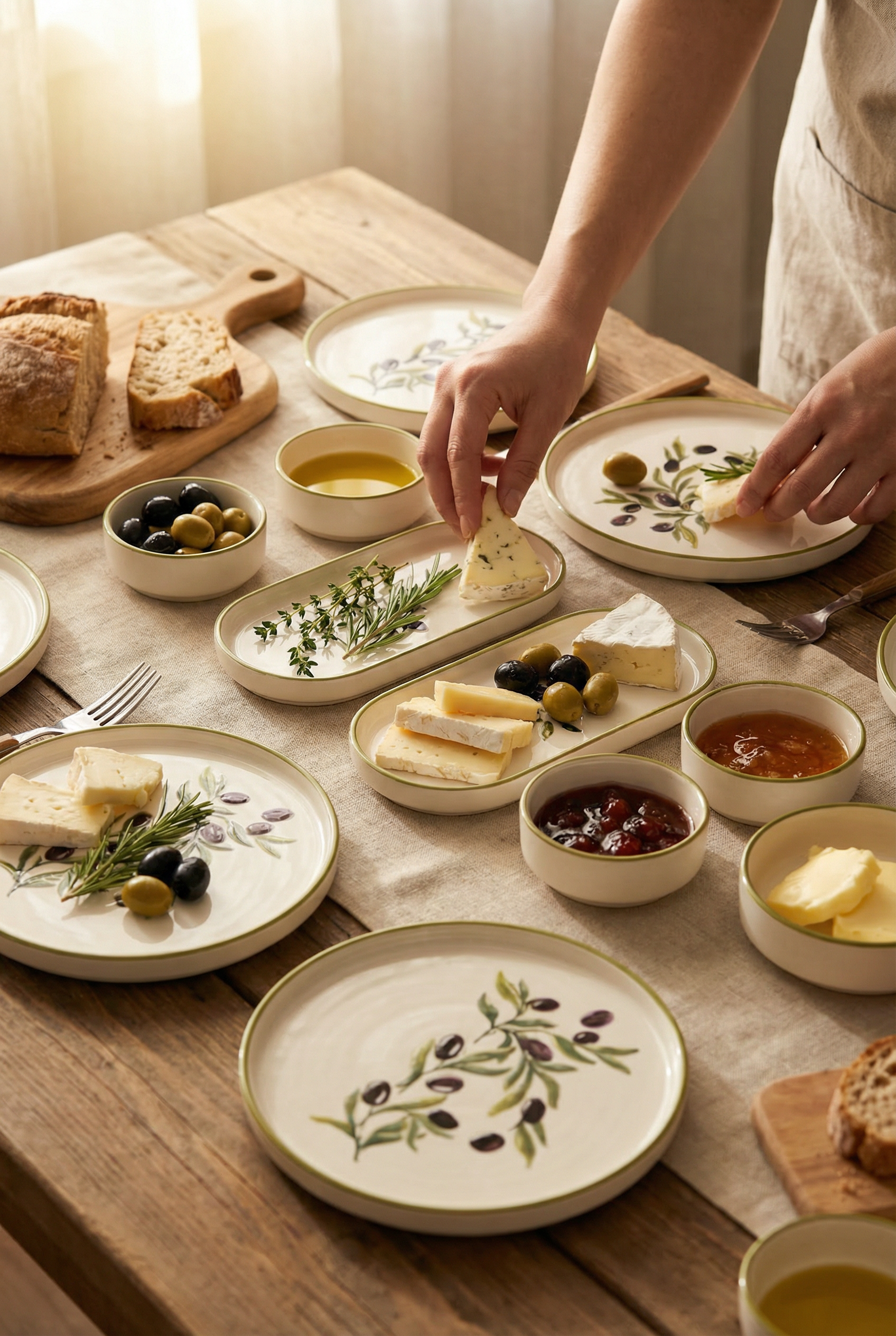 Olive Serisi 14 Parça 6 Kişilik Kahvaltı Takımı