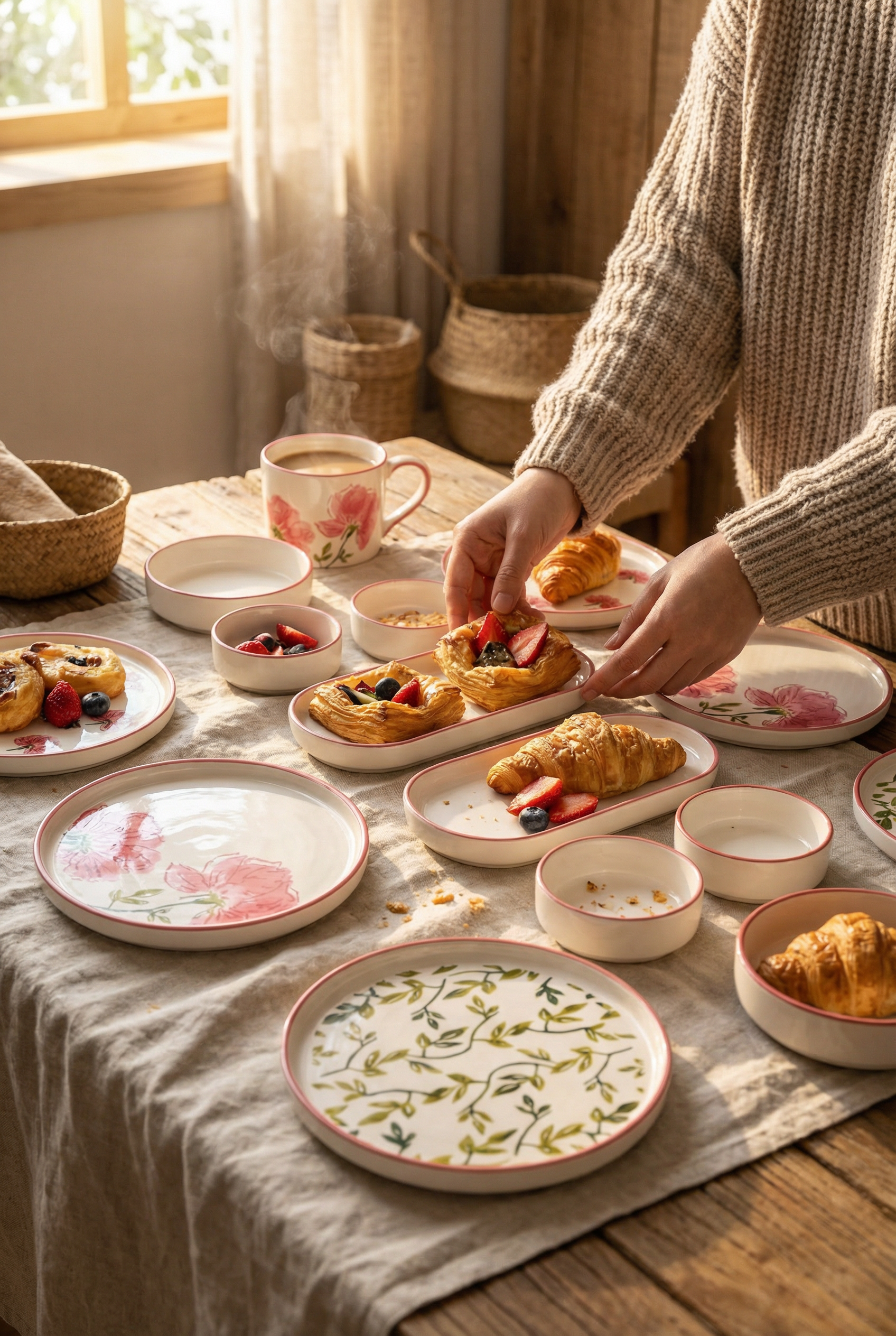 Rose Serisi 14 Parça 6 Kişilik Kahvaltı Takımı