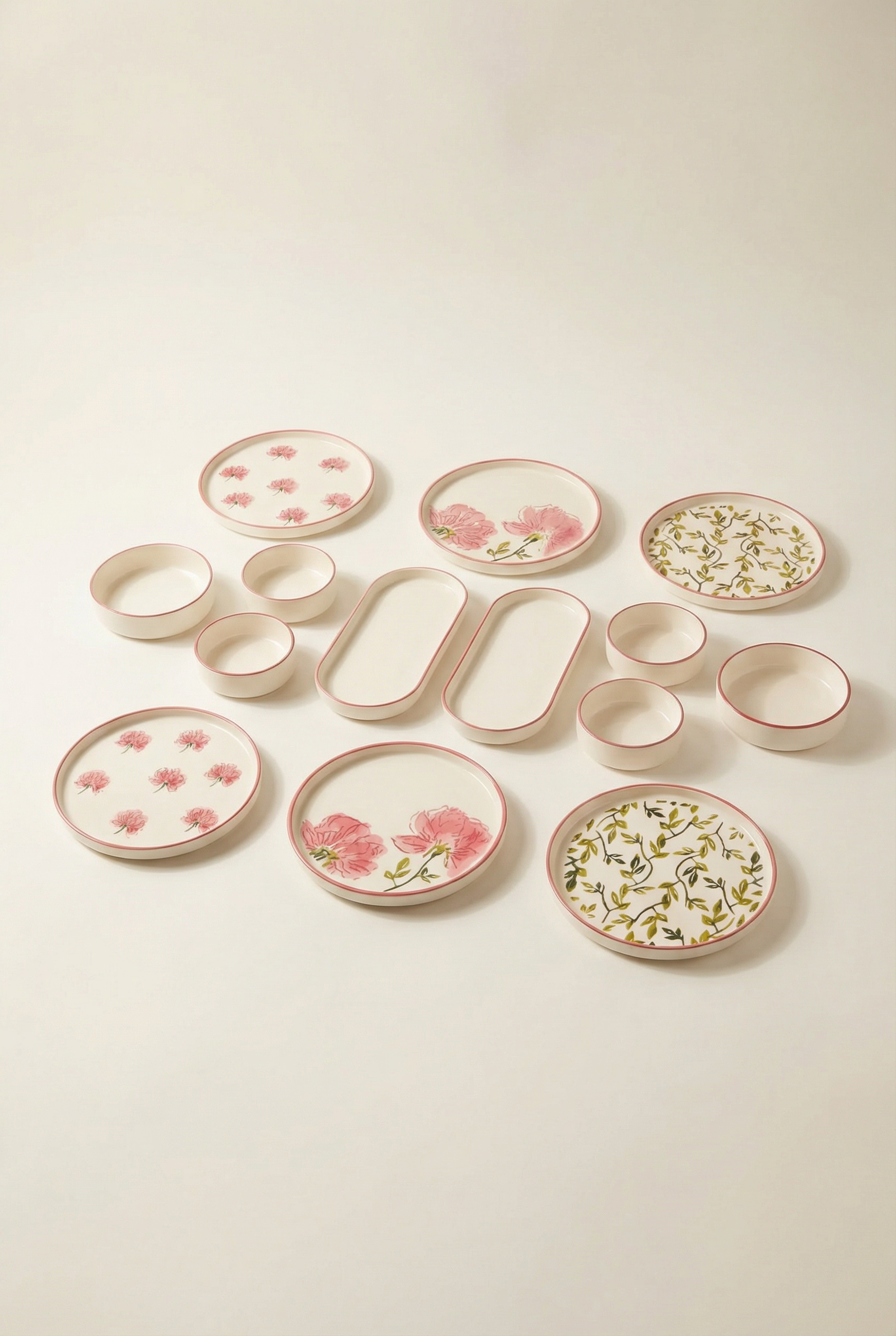 Rose Serisi 14 Parça 6 Kişilik Kahvaltı Takımı