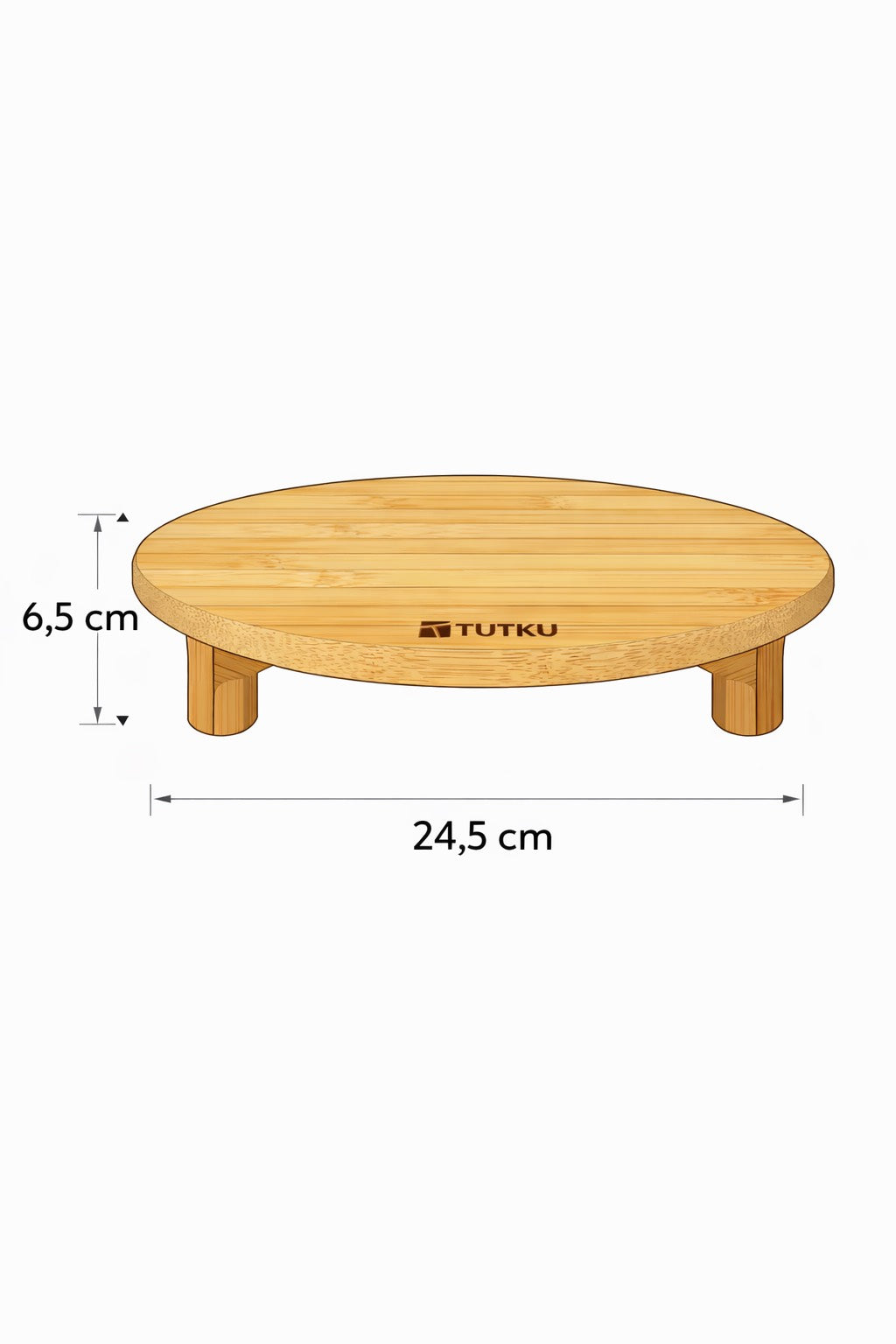 Ayaklı Bambu Sunumluk (24*24*6,5 Cm)