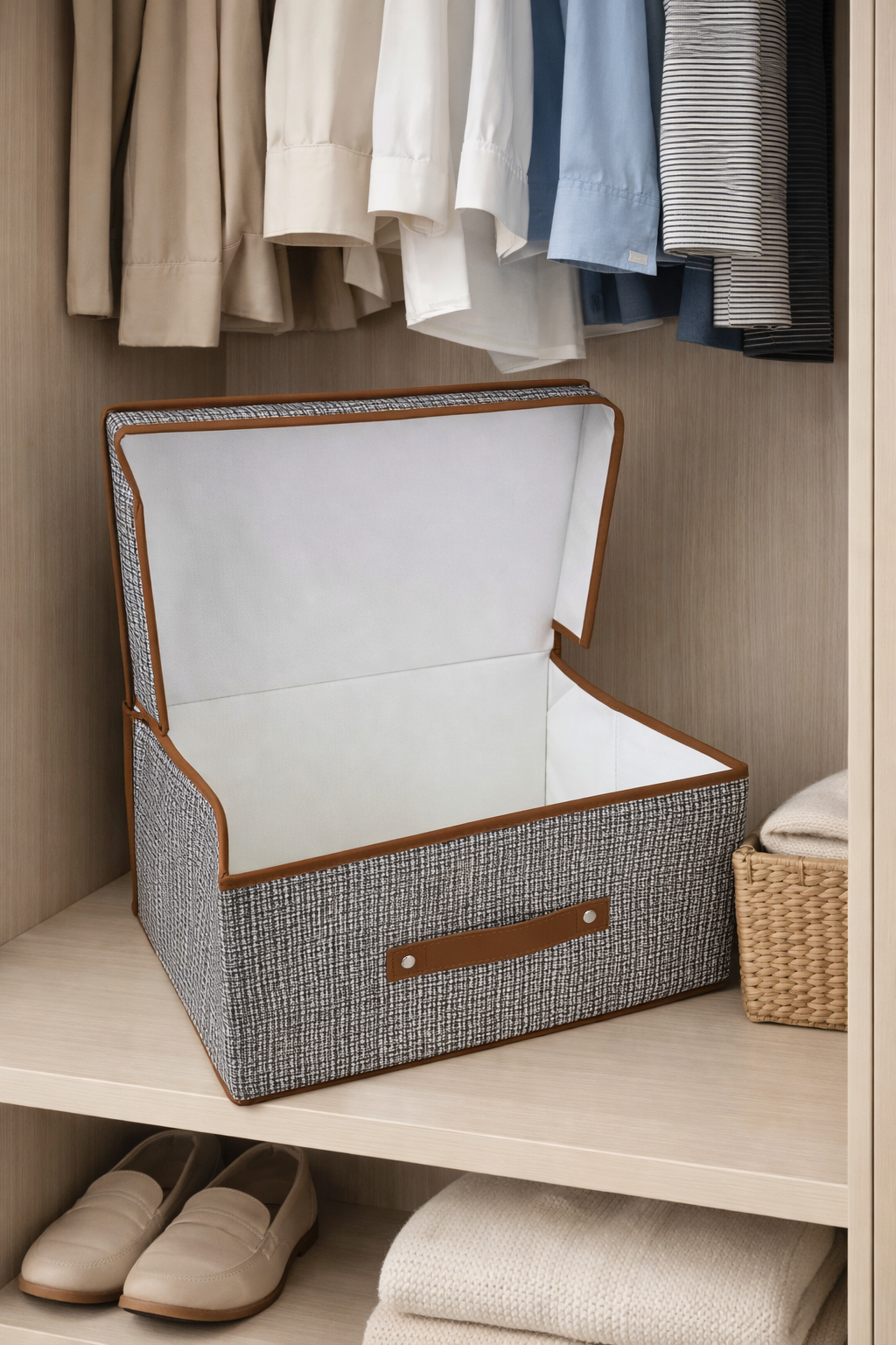 Kapaklı Dolap İçi Düzenleyici Hurç (36x25x20 cm)