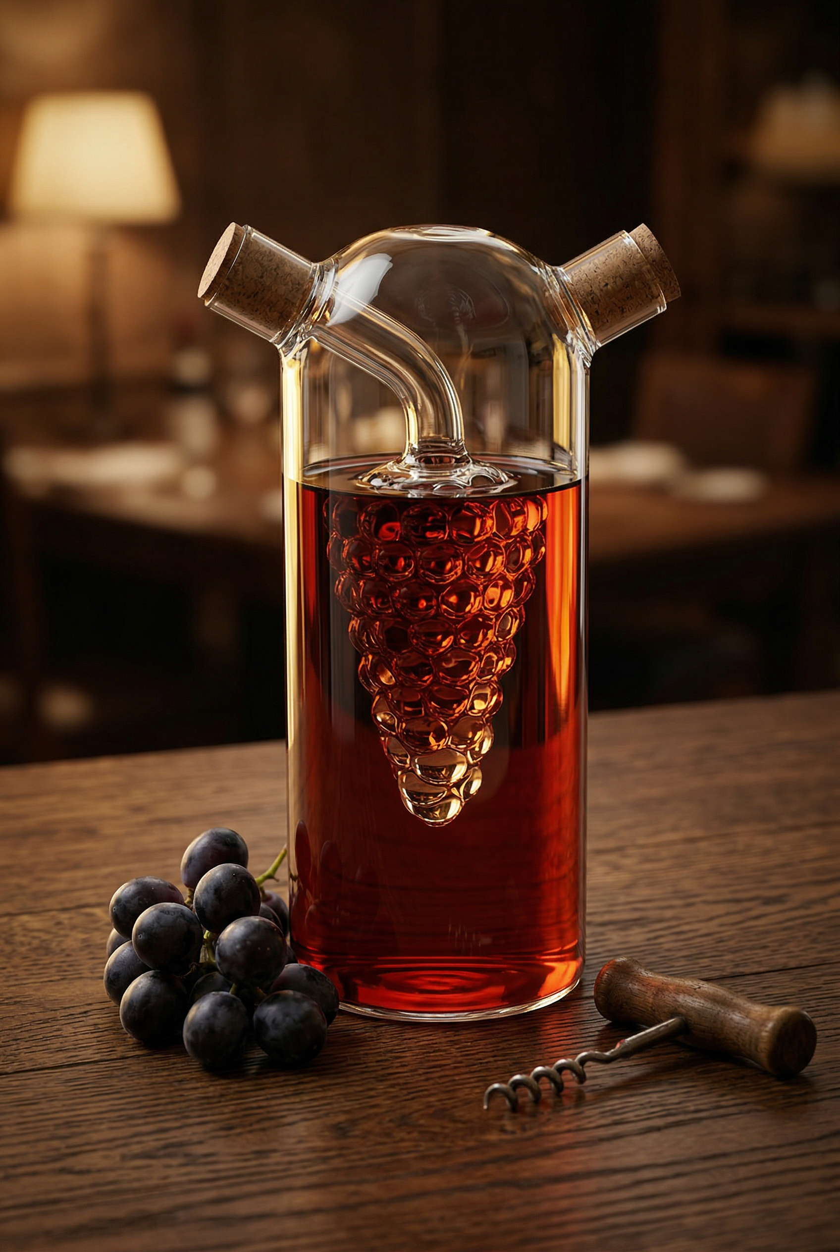 Üzüm Detaylı Çift Hazneli Yağlık & Sirkelik - 345 Ml