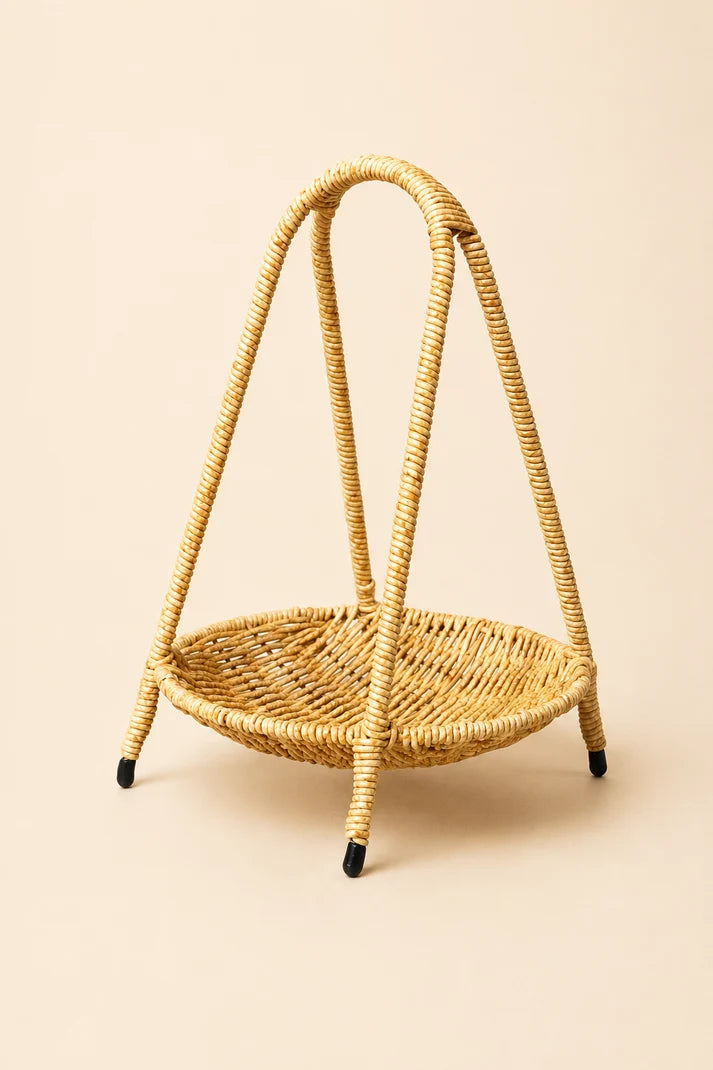 Dekoratif Rattan Sepet - Açık Renk