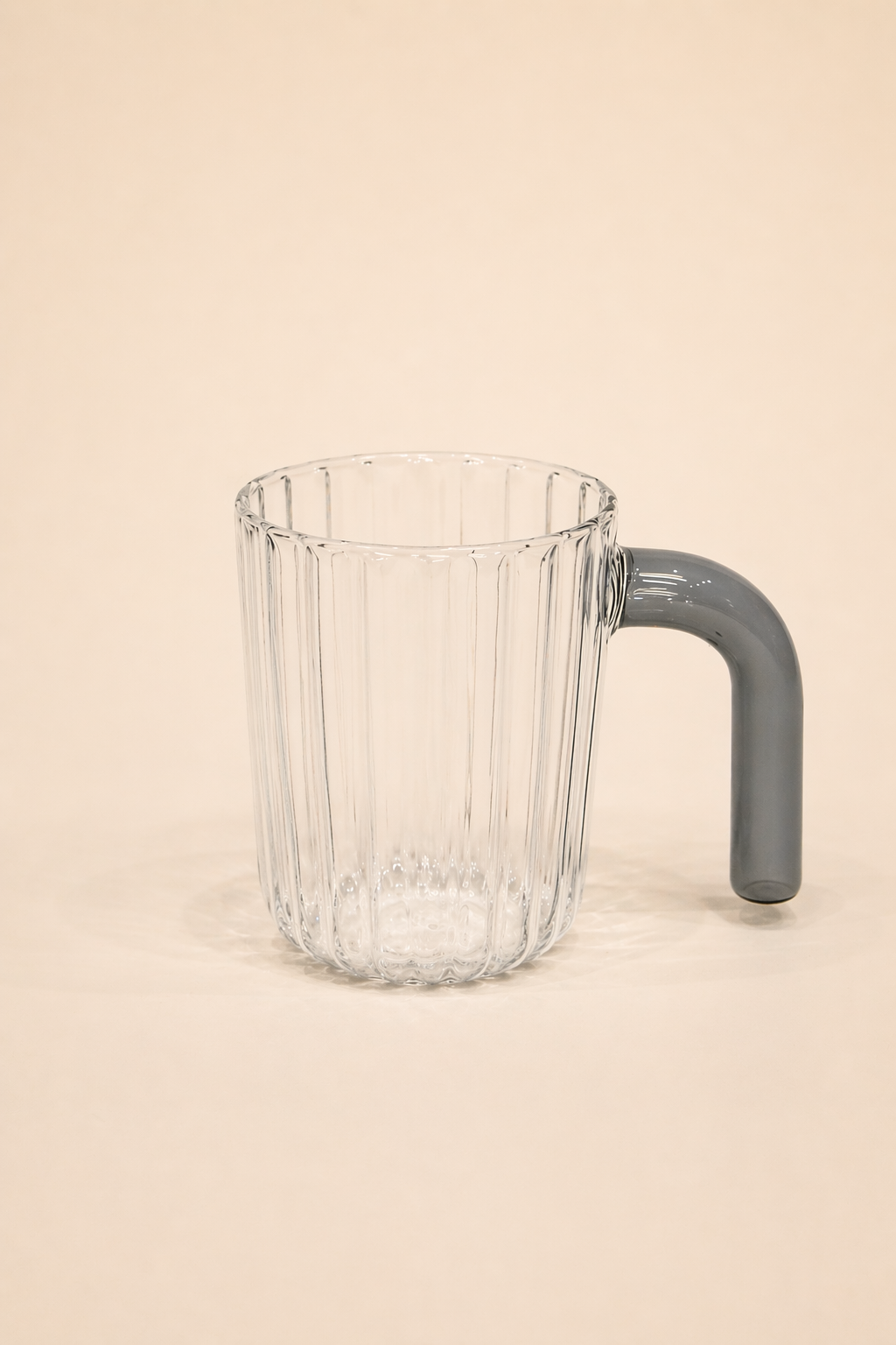 Ribera Renkli Kulplu Kupa Bardak 500 ML - Antrasit