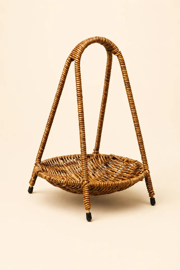 Dekoratif Rattan Sepet - Koyu Renk