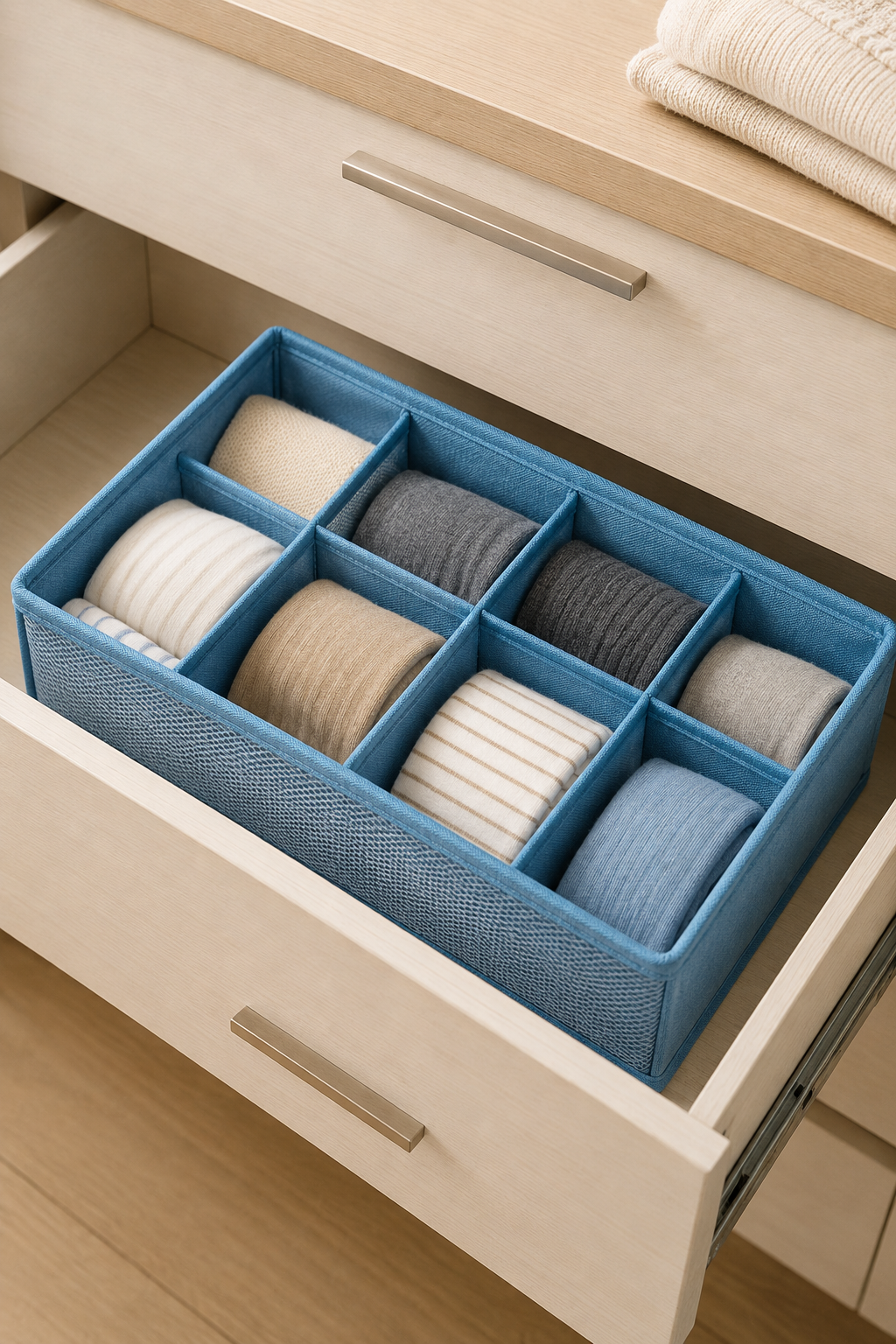 8 Bölmeli Organizer & Hurç Mavi (32x15x10 Cm)