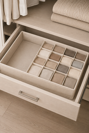 17 Bölmeli Kapaklı Organizer & Hurç Krem (43x28x11 Cm)