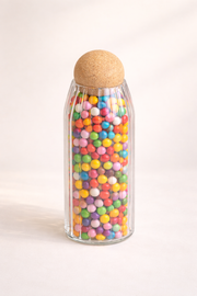 730 Ml Mantar Kapaklı Rölyefli Cam Kavanoz - 20 Cm