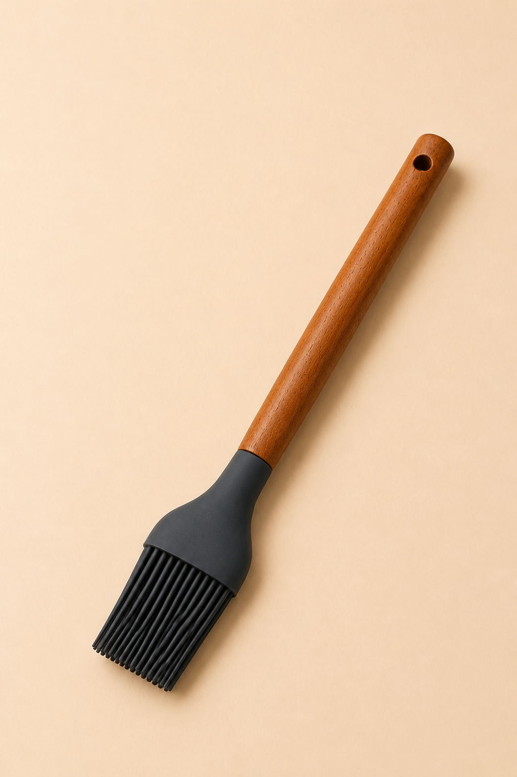 27 Cm Bambu Saplı Silikon Yumurta Fırçası - Antrasit