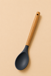 29 Cm Bambu Saplı Silikon Kaşık - Antrasit