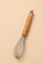 Bambu Saplı Silikon Çırpıcı -  Gri