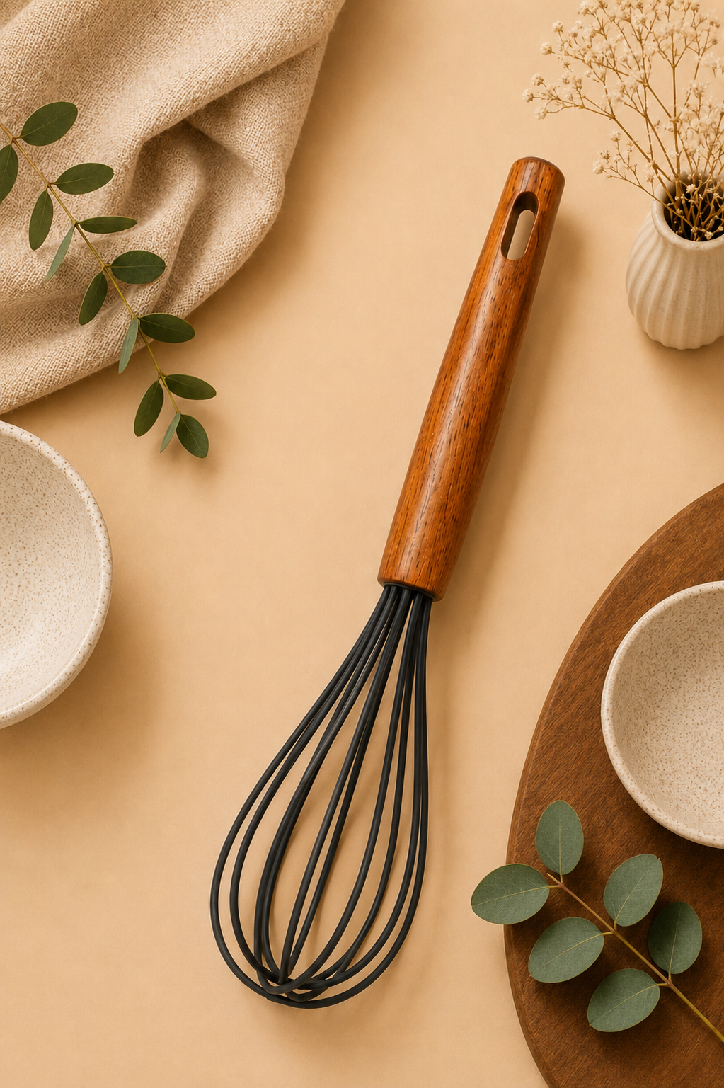 Bambu Saplı Silikon Çırpıcı - Antrasit