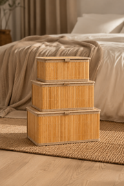 3'lü Bambu Organizer Sepet - Bambulu