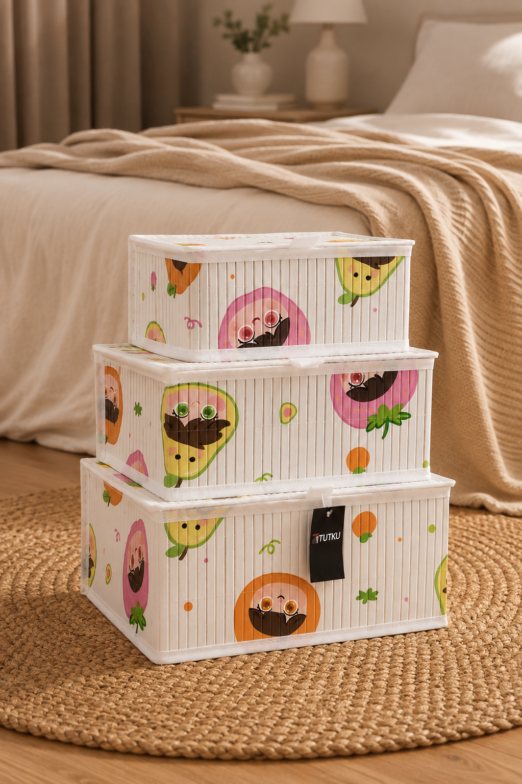 3'lü Bambu Organizer Sepet - Çocuk