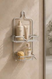 Alüminyum Paslanmaz 2 Katlı Banyo Rafı (28x12 Cm)