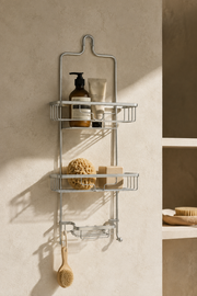 Alüminyum Paslanmaz 3 Katlı Banyo Rafı (66x12 Cm)