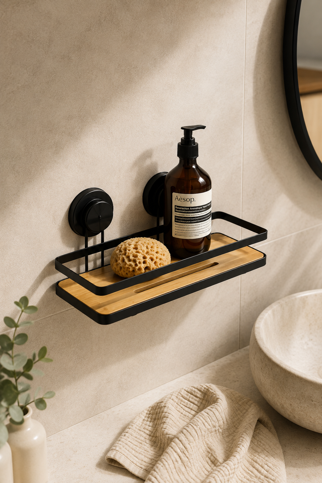 Metal Tek Katlı Banyo Rafı (25x10 Cm)