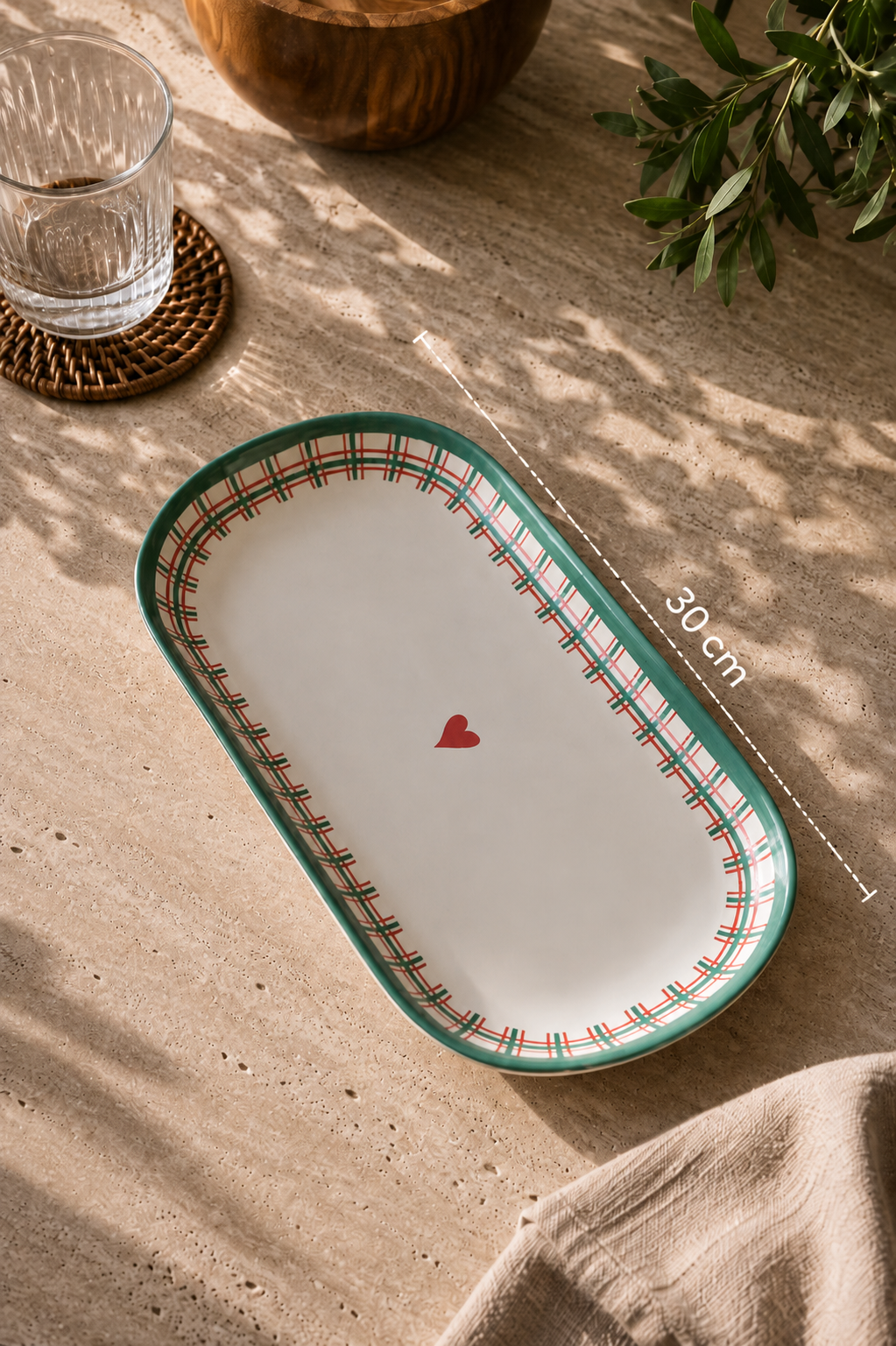 Kalpli 2'li Kayık Tabak 30 Cm