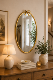 Dekoratif Duvar Aynası Oval - Gold 60*42 Cm