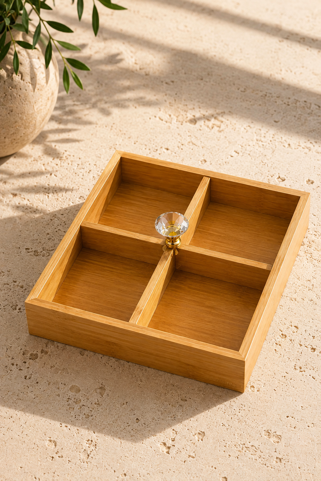 Bamboo 4 Bölmeli Organizer & Kutu