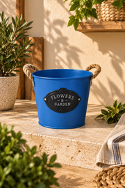 Garden Metal Saksı - Mavi
