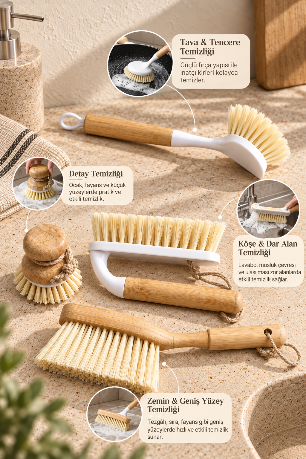 Wood Clean 4 Parça Temizlik Seti